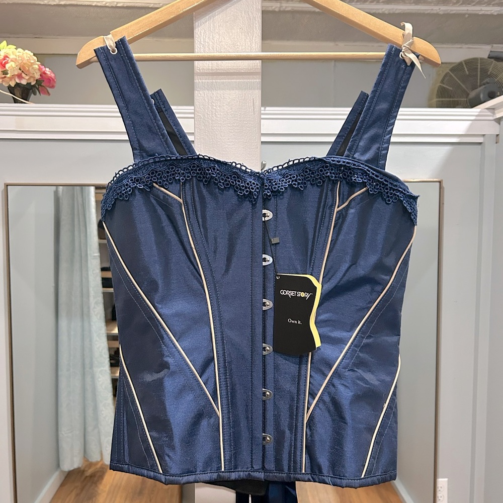 NWT Blue Lace Corset
